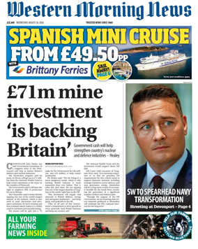 Cover of Western Morning News
