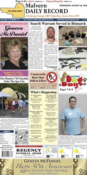 Cover of Malvern Daily Record