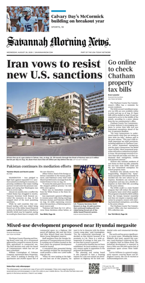 Cover of Savannah Morning News