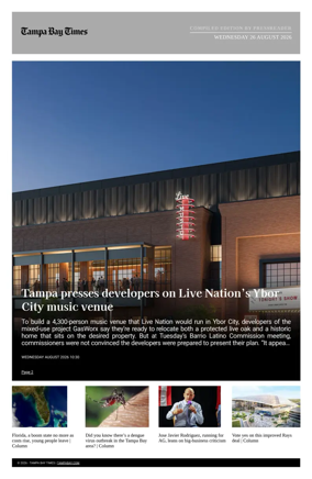 Cover of Tampa Bay Times TFP