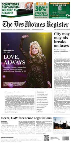 Cover of The Des Moines Register