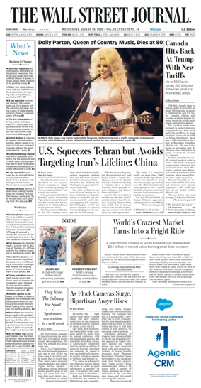 Cover of The Wall Street Journal