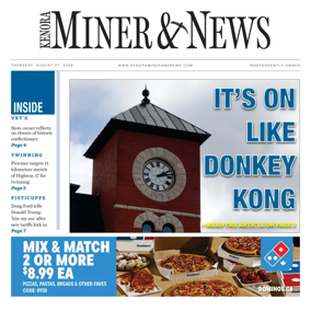 Cover of Kenora Daily Miner and News