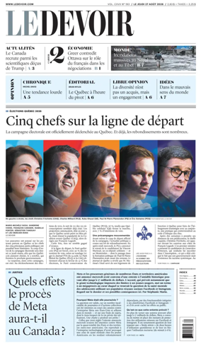 Cover of Le Devoir