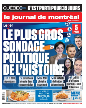 Cover of Le Journal de Montreal
