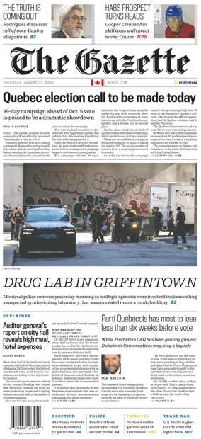 Cover of Montreal Gazette