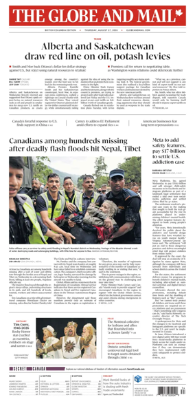 Cover of The Globe and Mail (BC Edition)