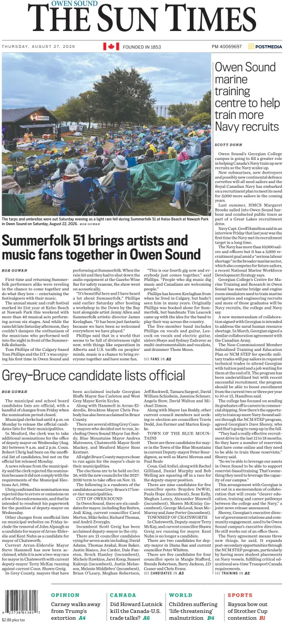 Cover of The Sun Times (Owen Sound)