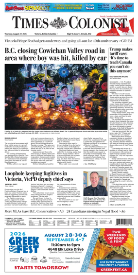 Cover of Times Colonist