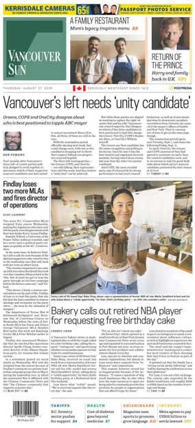 Cover of Vancouver Sun