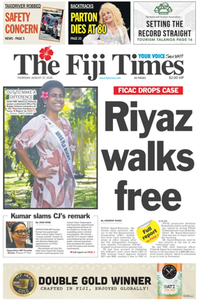 Cover of The Fiji Times