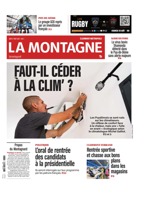 Cover of La Montagne (Clermont-Metropole)