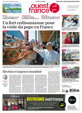 Cover of Ouest France (Challans / Saint-Gilles-Croix-de-Vie)