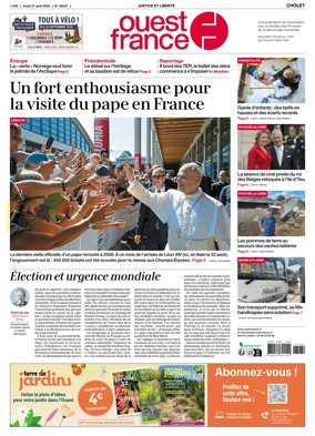 Cover of Ouest France (Cholet)
