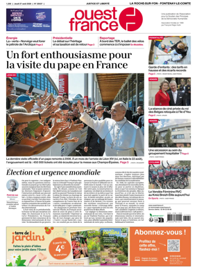 Cover of Ouest France (La Roche-sur-Yon - Fontenay-le-Comte)