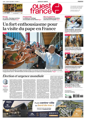 Cover of Ouest France (Pontivy)