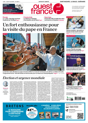 Cover of Ouest France (Saint-Nazaire La Baule Guerande)
