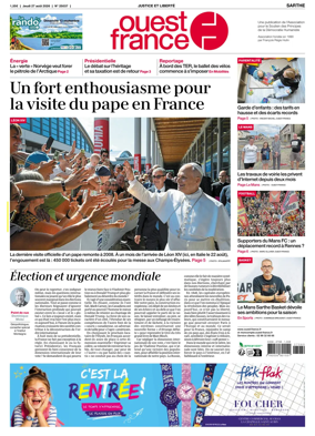 Cover of Ouest France (Sarthe)
