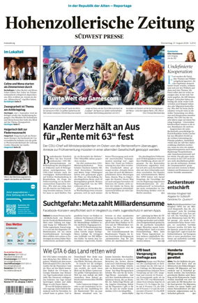 Cover of Hohenzollerische Zeitung