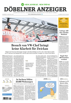 Cover of Sachsische Zeitung (Dobeln)