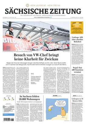 Cover of Sachsische Zeitung (Freital Dippoldiswalde & Osterzgebirge)