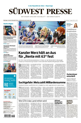 Cover of Sudwest Presse - Metzinger Uracher Volksblatt - Der Ermstalbote