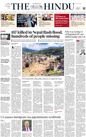 Cover of The Hindu - International