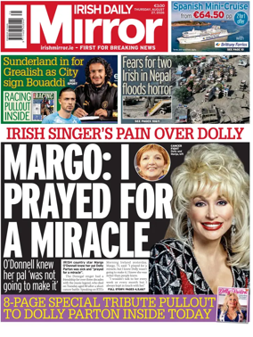 Cover of Irish Daily Mirror