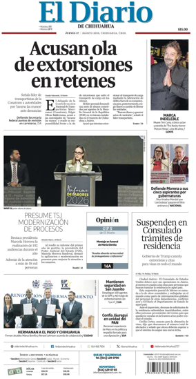 Cover of El Diario de Chihuahua