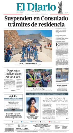 Cover of El Diario de Juarez
