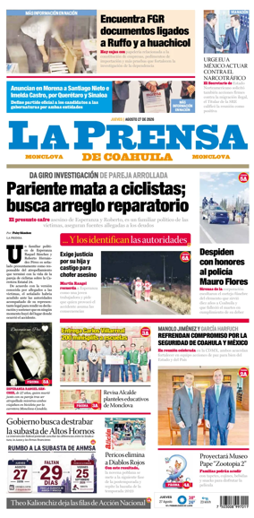 Cover of La Prensa de Coahuila