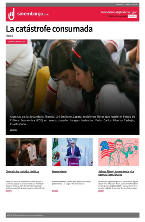 Cover of Sin Embargo Opinion