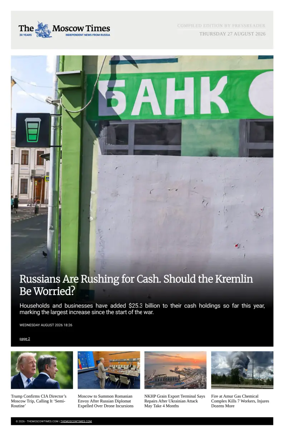 Cover of The Moscow Times - English