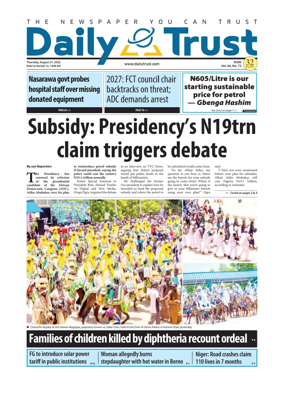 Cover of Daily Trust