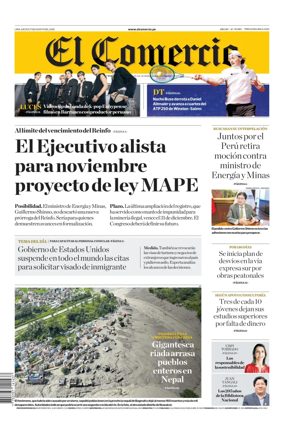 Cover of Diario El Comercio