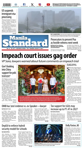 Cover of Manila Standard