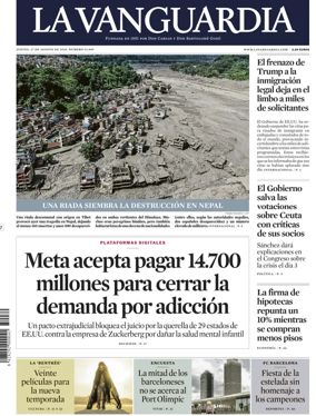 Cover of La Vanguardia (1st Edition)