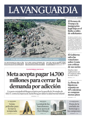 Cover of La Vanguardia