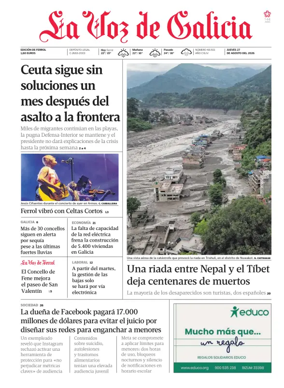 Cover of La Voz de Galicia (Ferrol)