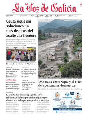 Cover of La Voz de Galicia (Lugo)