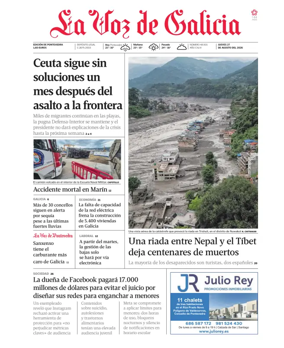 Cover of La Voz de Galicia (Pontevedra)