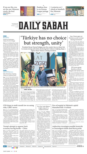 Cover of Daily Sabah (Turkey)