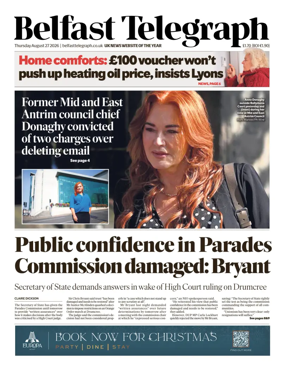 Cover of Belfast Telegraph