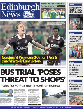 Cover of Edinburgh Evening News