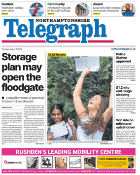 Cover of Northants Evening Telegraph