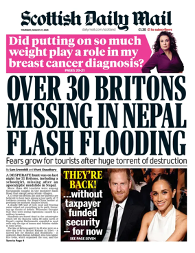 Cover of Scottish Daily Mail