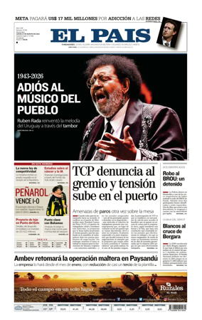 Cover of El Pais (Uruguay)