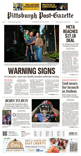 Cover of Pittsburgh Post-Gazette