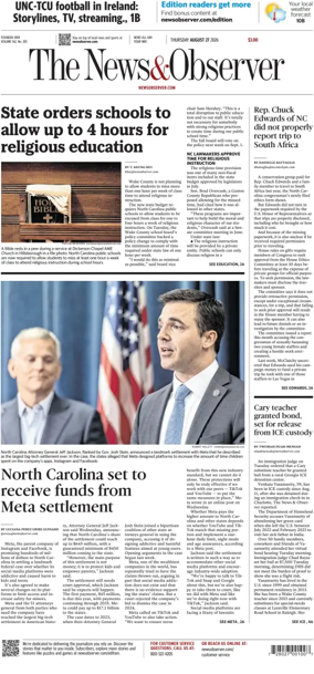 Cover of The News & Observer