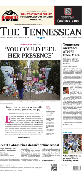 Cover of The Tennessean